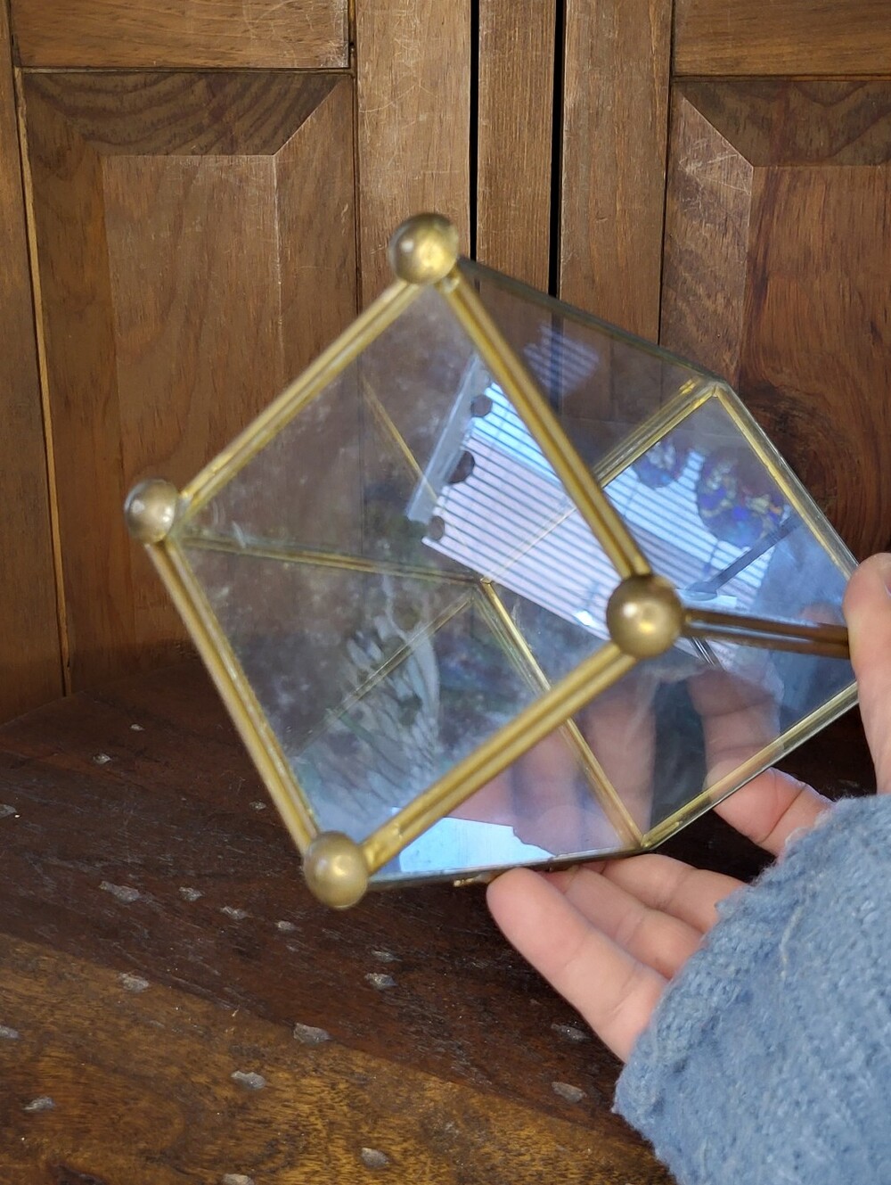Glass Display Box with Brass Frame - Picture 8 of 10